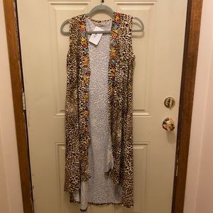 Long Leopard print vest size small/medium